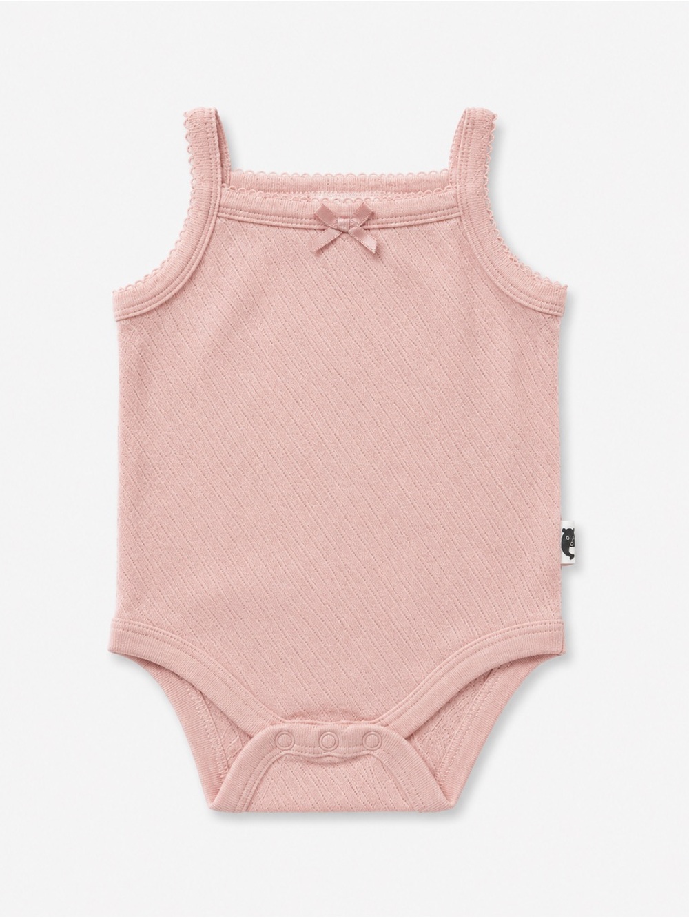 Rabbit + Bear Sleeveless Knit Baby Bodysuit with Bow